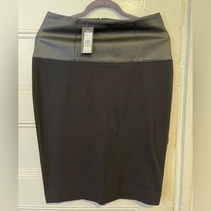 Black Kenneth Cole New York pencil skirt with leather waist